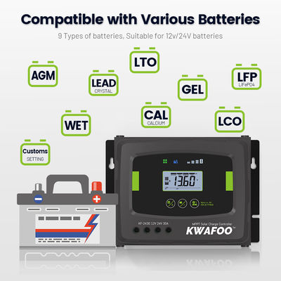 6 चरण चार्जिंग mppt 30a सौर चार्ज नियंत्रक