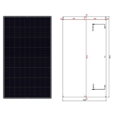 12V 100W अल्ट्रा पतला अर्ध लचीला मोनोक्रिस्टलीय सौर पैनल ETFE कोटिंग के साथ