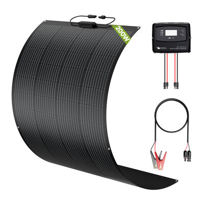 अच्छी कीमत आरवी कारवां, कैम्परवन, मोटरहोम के लिए 200W सोलर पैनल किट, अर्ध-लचीला सोलर पैनल और AGM GEL WET CALCIUM LiFePO4 और LTO बैटरी के लिए IP67 5-स्टेज चार्जिंग PWM सोलर कंट्रोलर के साथ ऑनलाइन